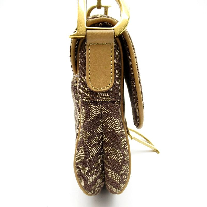 Dior Trotter Saddle Bag Canvas Leather Brown — view 5