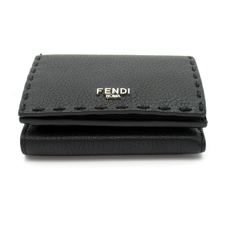 Fendi Compact Wallet Leather Black — view 4