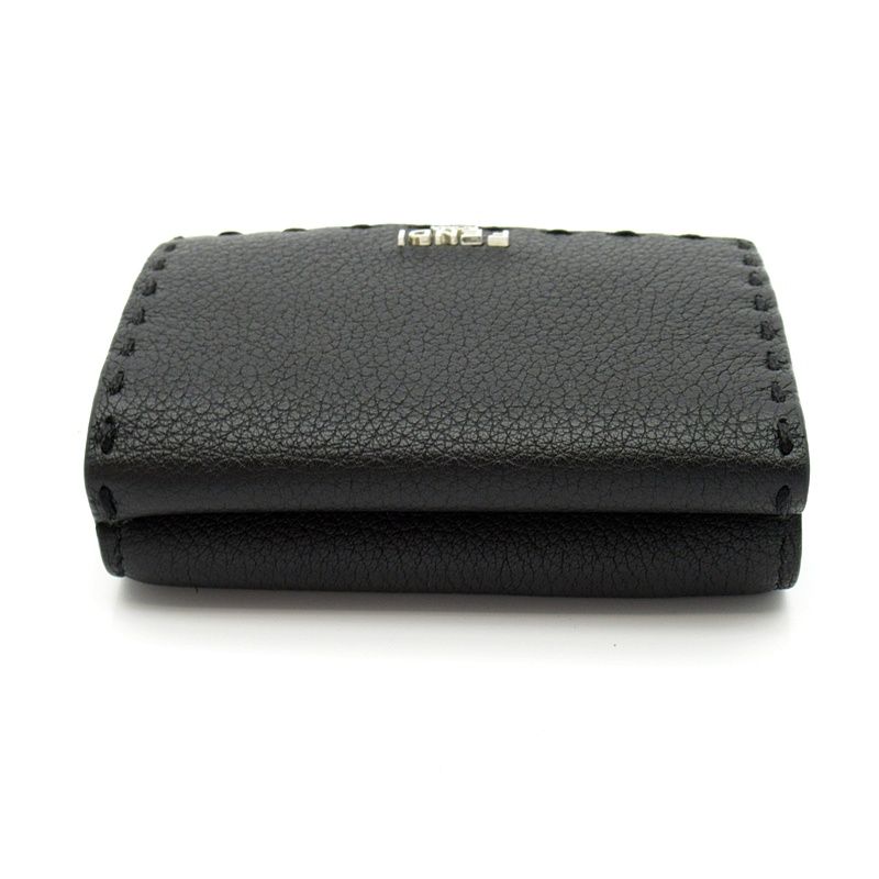 Fendi Compact Wallet Leather Black — view 3