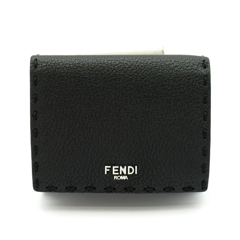 Fendi Compact Wallet Leather Black