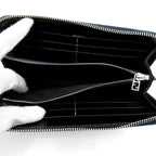 Fendi Full Zipper Wallet Canvas Leather Navy Gray — view 5