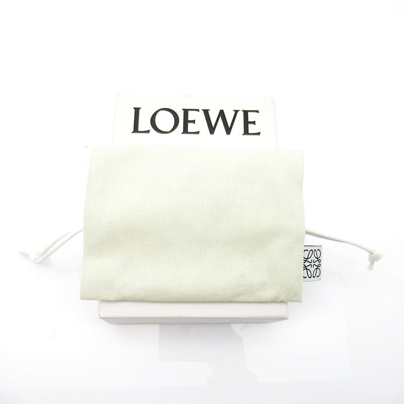 Loewe Anagram Key Holder Calfskin Brass Black — view 3