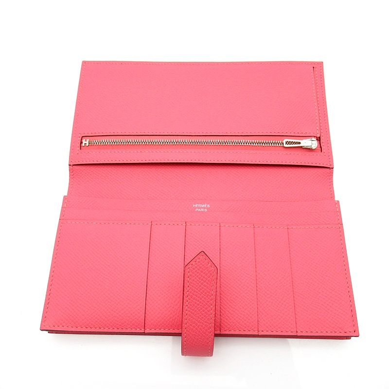 Hermes Bearn Soufflet Veau Epsom Rose Azalea — view 6
