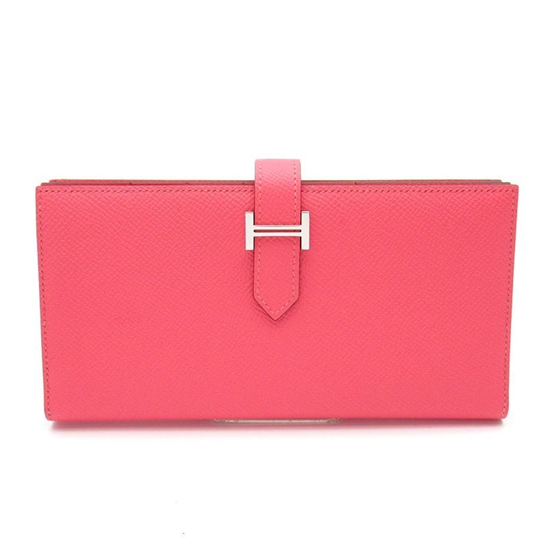 Hermes Bearn Soufflet Veau Epsom Rose Azalea