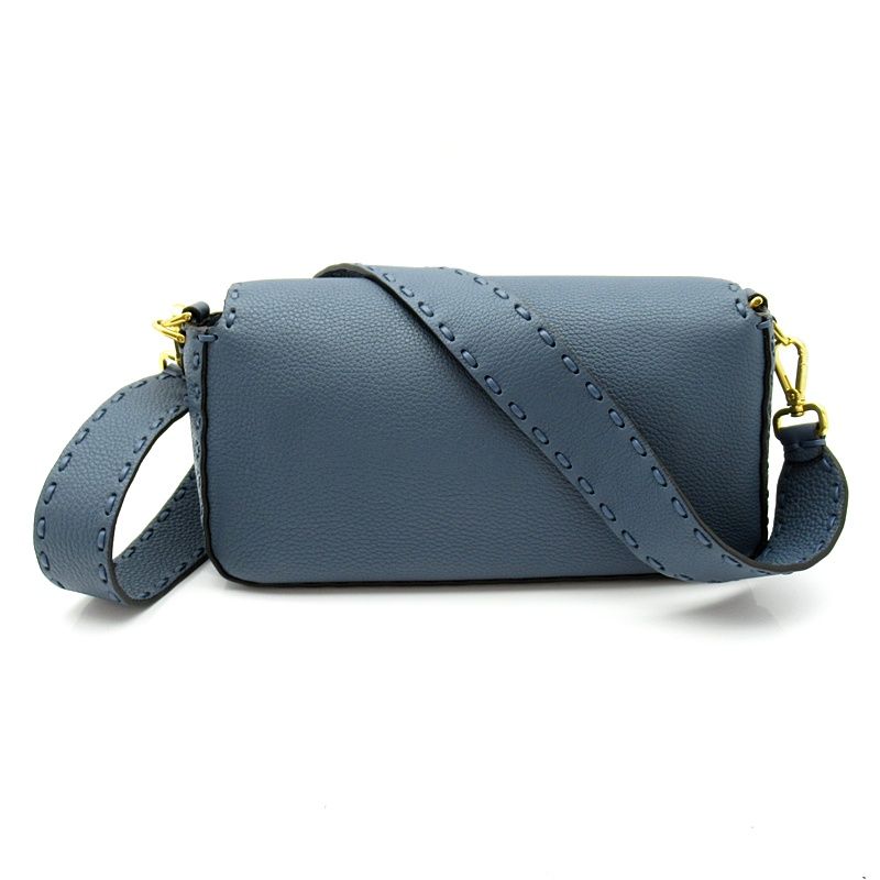 Fendi Selleria Baguette 2-Way Shoulder Bag Leather Blue — view 4
