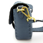 Fendi Selleria Baguette 2-Way Shoulder Bag Leather Blue — view 3