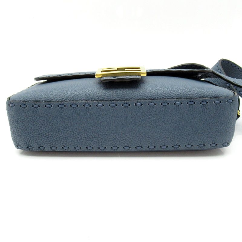 Fendi Selleria Baguette 2-Way Shoulder Bag Leather Blue — view 6