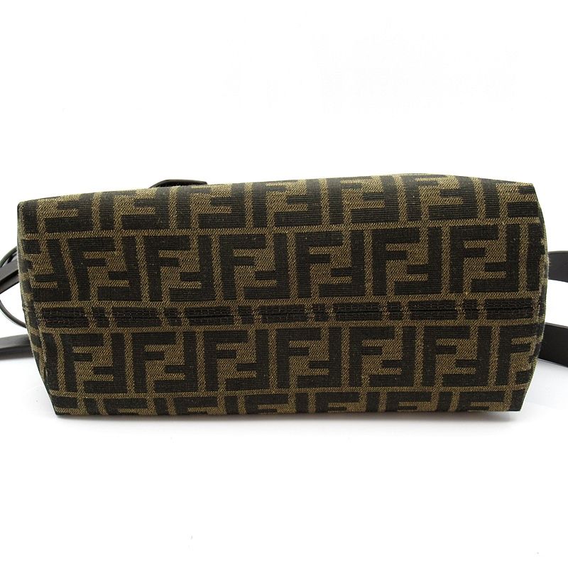 Fendi by the Way Soft Medium FF Jacquard Canvas Leather Handbag — view 6