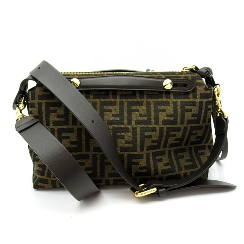 Fendi by the Way Soft Medium FF Jacquard Canvas Leather Handbag — view 4