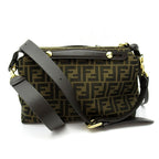 Fendi by the Way Soft Medium FF Jacquard Canvas Leather Handbag — view 4