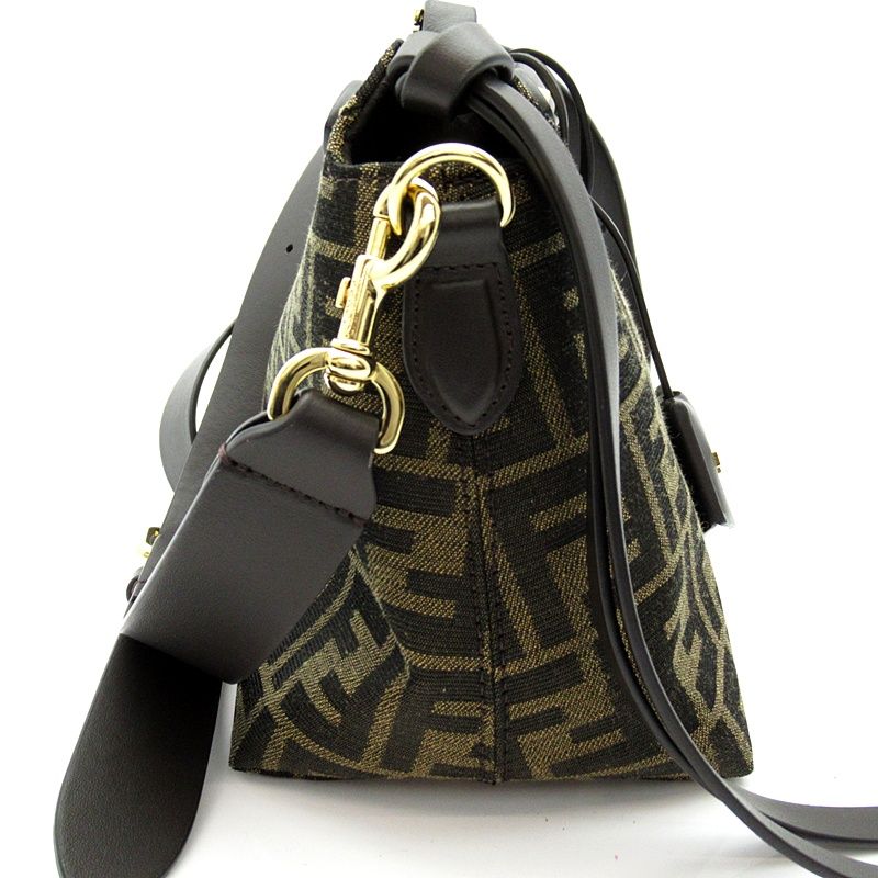 Fendi by the Way Soft Medium FF Jacquard Canvas Leather Handbag — view 5