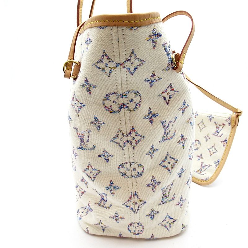 Louis Vuitton Neverfull MM Nautical Collection Monogram Jacquard Tote Bag Beige — view 5