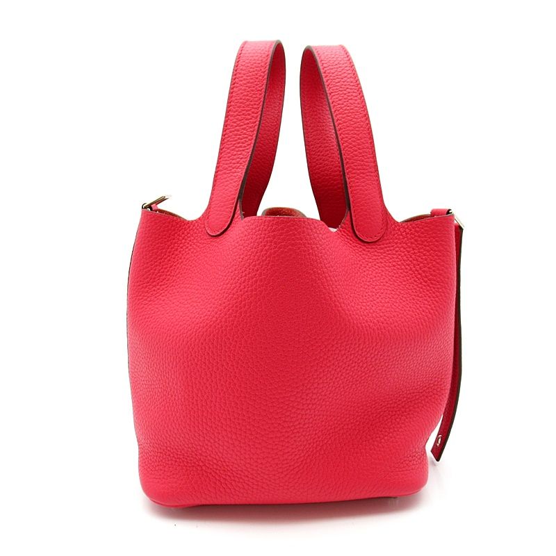 Hermes Picotin Lock PM Taurillon Clemence Handbag Rose Extreme
