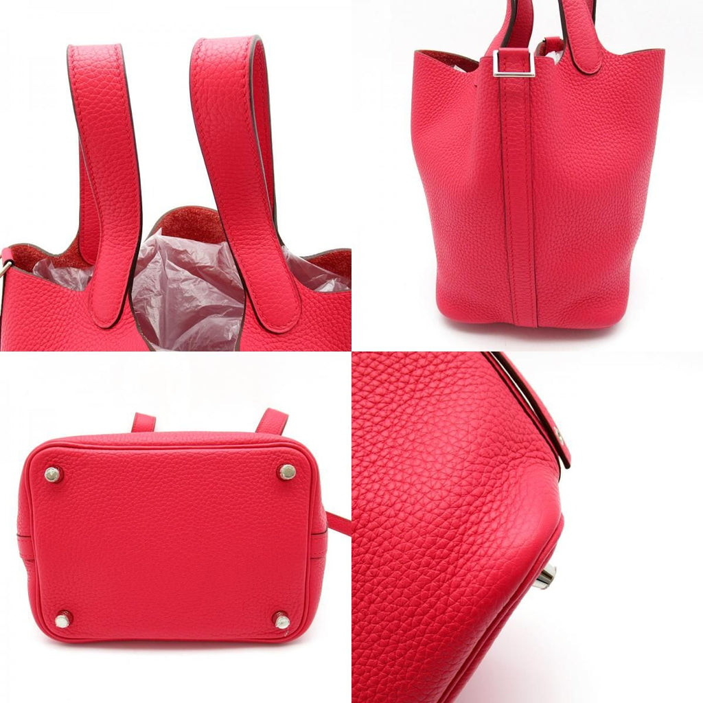 Hermes Picotin Lock PM Taurillon Clemence Handbag Rose Extreme — view 7