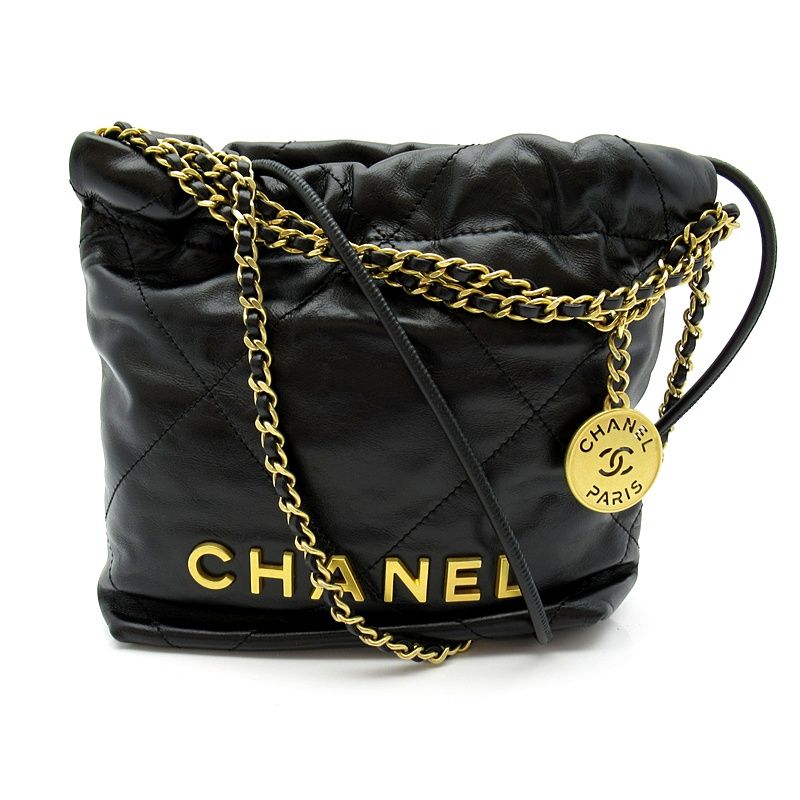 Chanel 22 Mini Handbag Shiny Calfskin Bra