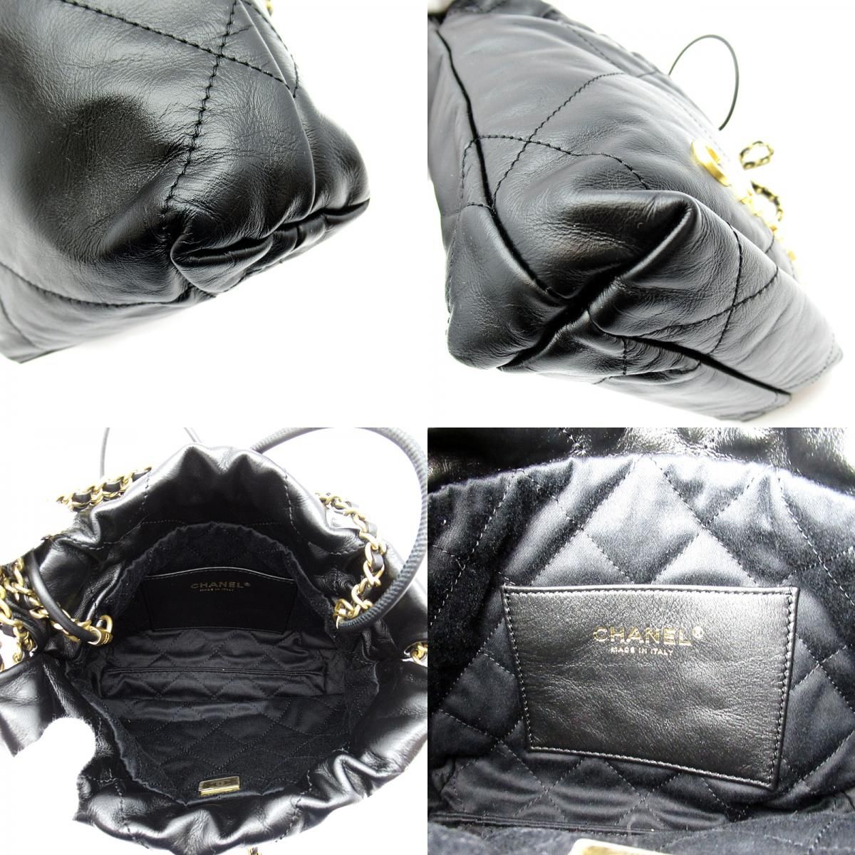Chanel 22 Mini Handbag Shiny Calfskin Bra — view 8