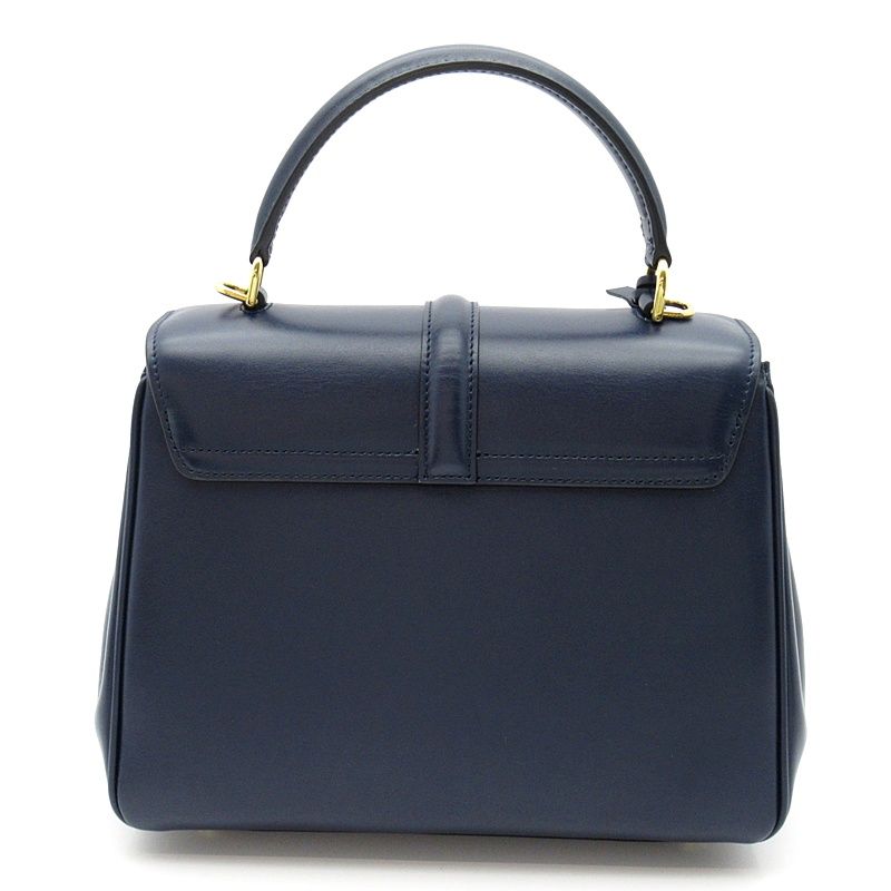 Celine Small 2-Way Handbag Calfskin Navy — view 4