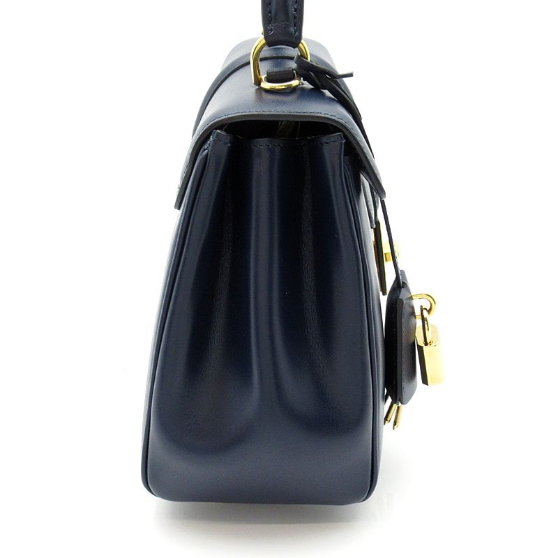 Celine Small 2-Way Handbag Calfskin Navy — view 5