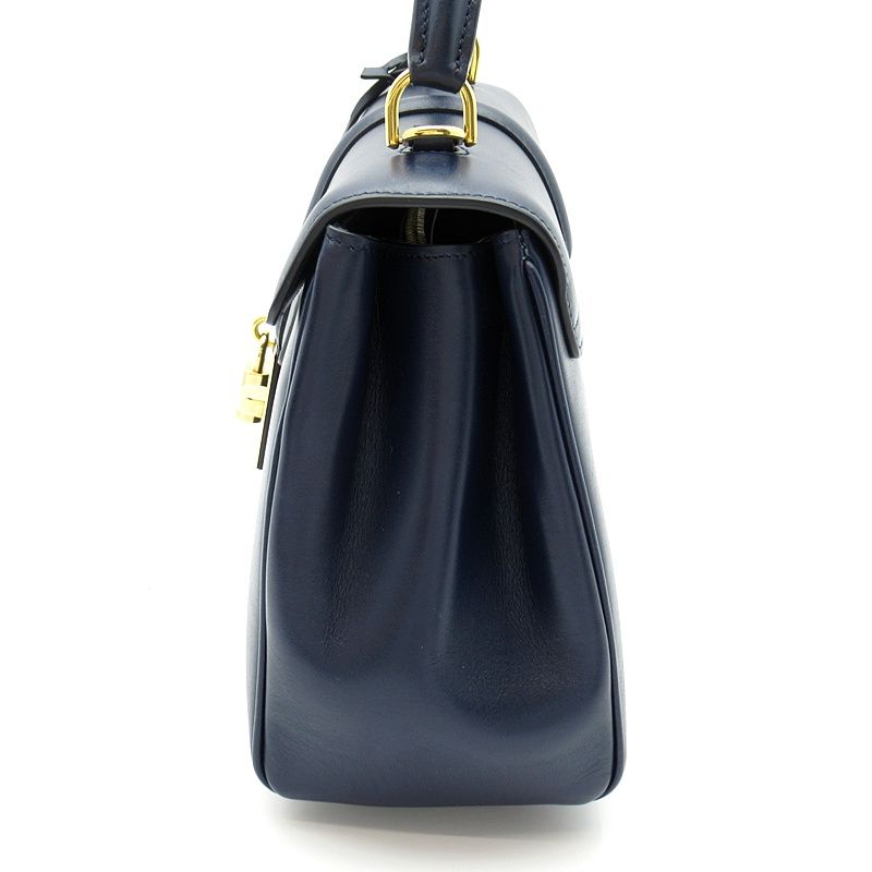 Celine Small 2-Way Handbag Calfskin Navy — view 3