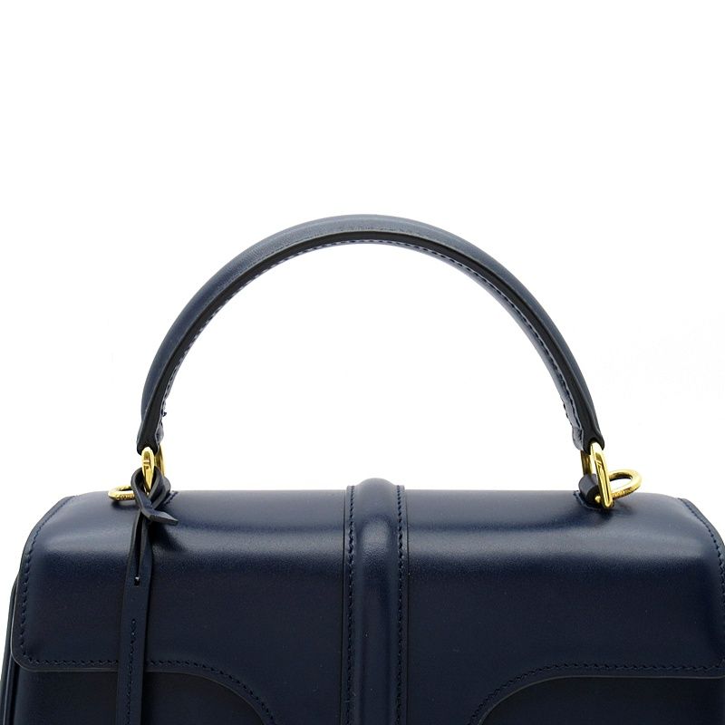 Celine Small 2-Way Handbag Calfskin Navy — view 2