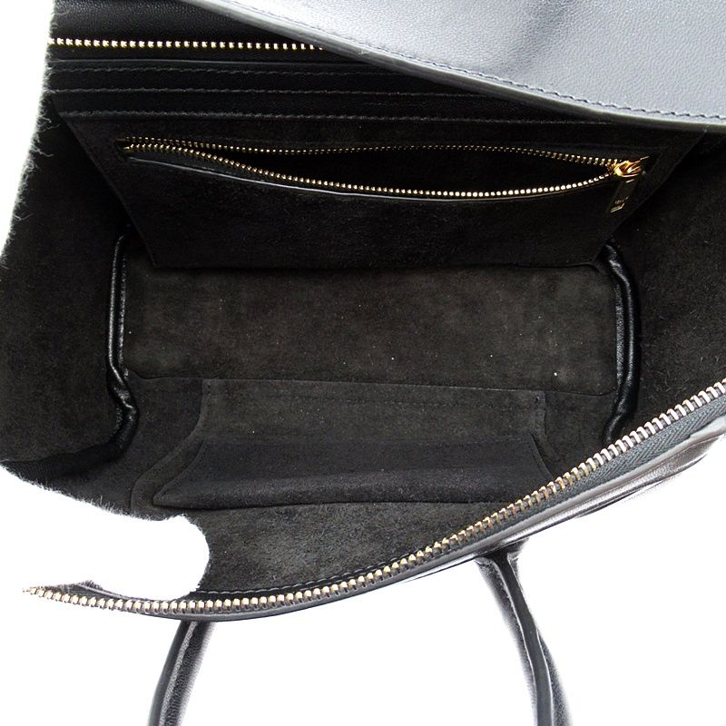 Celine Little Luggage Small Lambskin Handbag Black — view 7