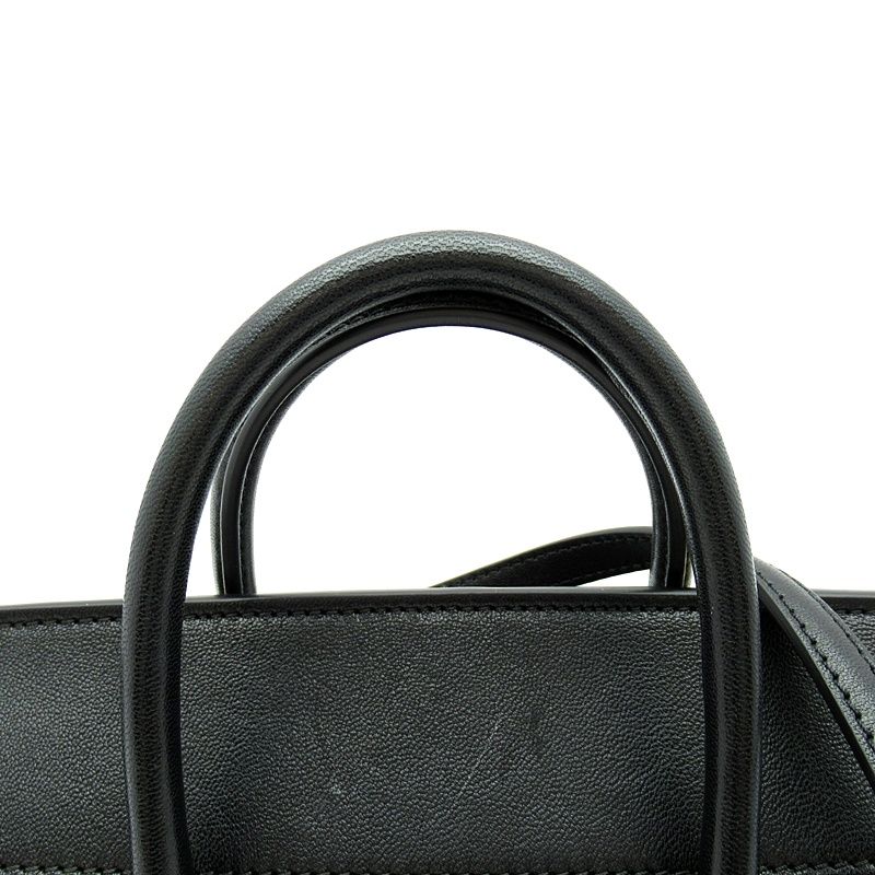 Celine Little Luggage Small Lambskin Handbag Black — view 2