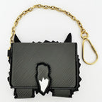 Louis Vuitton Cat Glam Card Case Epi Gray Black Leather Fixed — view 2