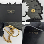 Louis Vuitton Cat Glam Card Case Epi Gray Black Leather Fixed — view 7
