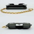 Louis Vuitton Cat Glam Card Case Epi Gray Black Leather Fixed — view 4
