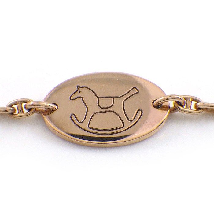 Hermes Bracelet Dada Rocking Horse Motif 18K Pink Gold — view 2