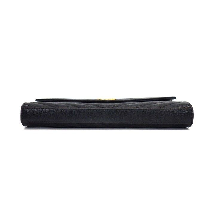 Saint Laurent Shoulder Bag Cassandra Classic Chain Wallet Black Leather Gold — view 4