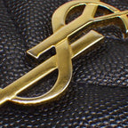 Saint Laurent Shoulder Bag Cassandra Classic Chain Wallet Black Leather Gold — view 7
