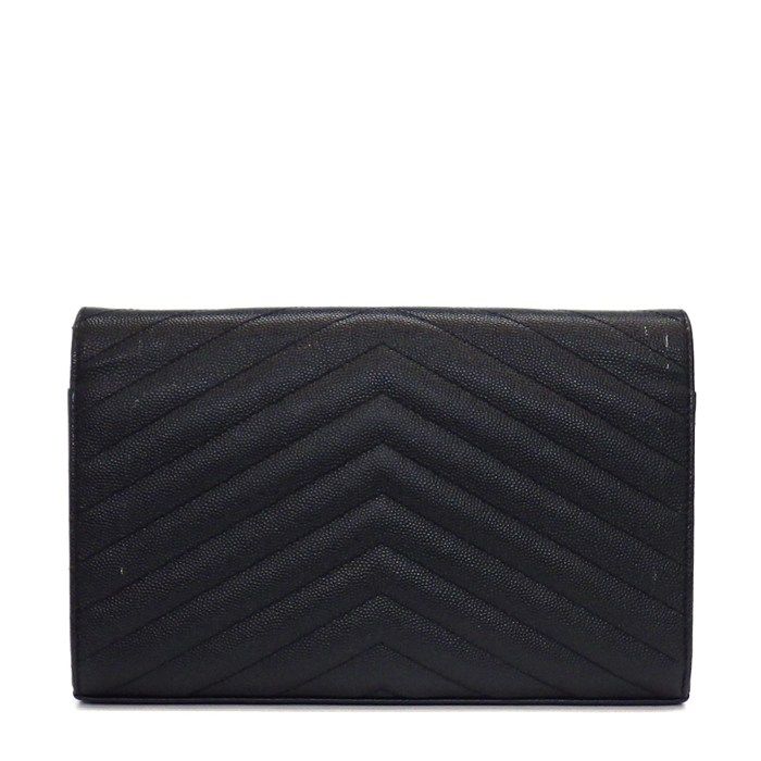 Saint Laurent Shoulder Bag Cassandra Classic Chain Wallet Black Leather Gold — view 2