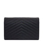 Saint Laurent Shoulder Bag Cassandra Classic Chain Wallet Black Leather Gold — view 2