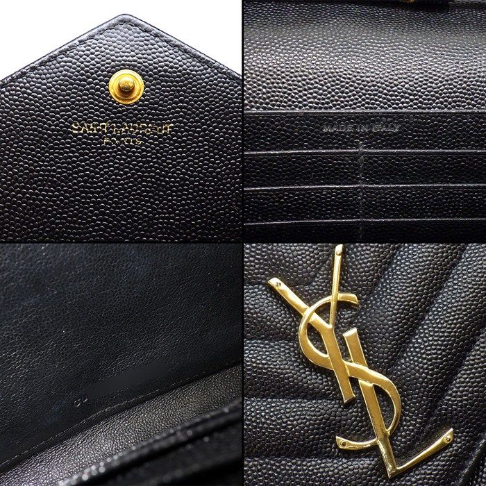 Saint Laurent Shoulder Bag Cassandra Classic Chain Wallet Black Leather Gold — view 6