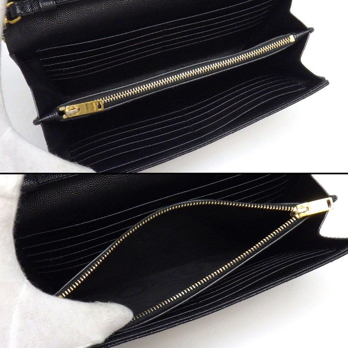 Saint Laurent Shoulder Bag Cassandra Classic Chain Wallet Black Leather Gold — view 5