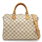 Louis Vuitton Handbag Speedy Bandouliere 30 Damier Azur Leather Gold