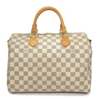 Louis Vuitton Handbag Speedy Bandouliere 30 Damier Azur Leather Gold — view 2