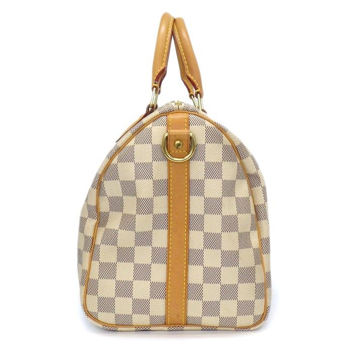 Louis Vuitton Handbag Speedy Bandouliere 30 Damier Azur Leather Gold — view 3