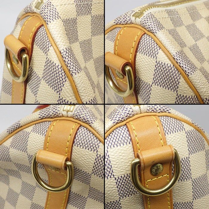 Louis Vuitton Handbag Speedy Bandouliere 30 Damier Azur Leather Gold — view 8