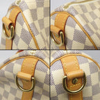Louis Vuitton Handbag Speedy Bandouliere 30 Damier Azur Leather Gold — view 8