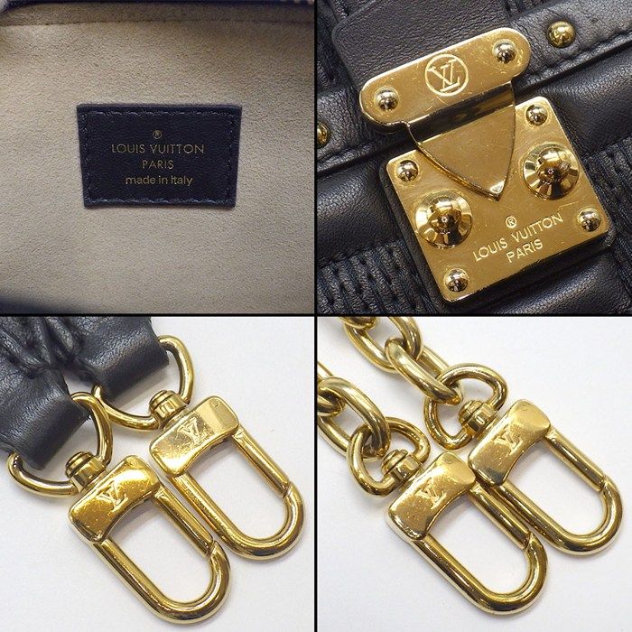 Louis Vuitton Shoulder Bag Troca PM Black Damier Giant Leather Gold — view 6