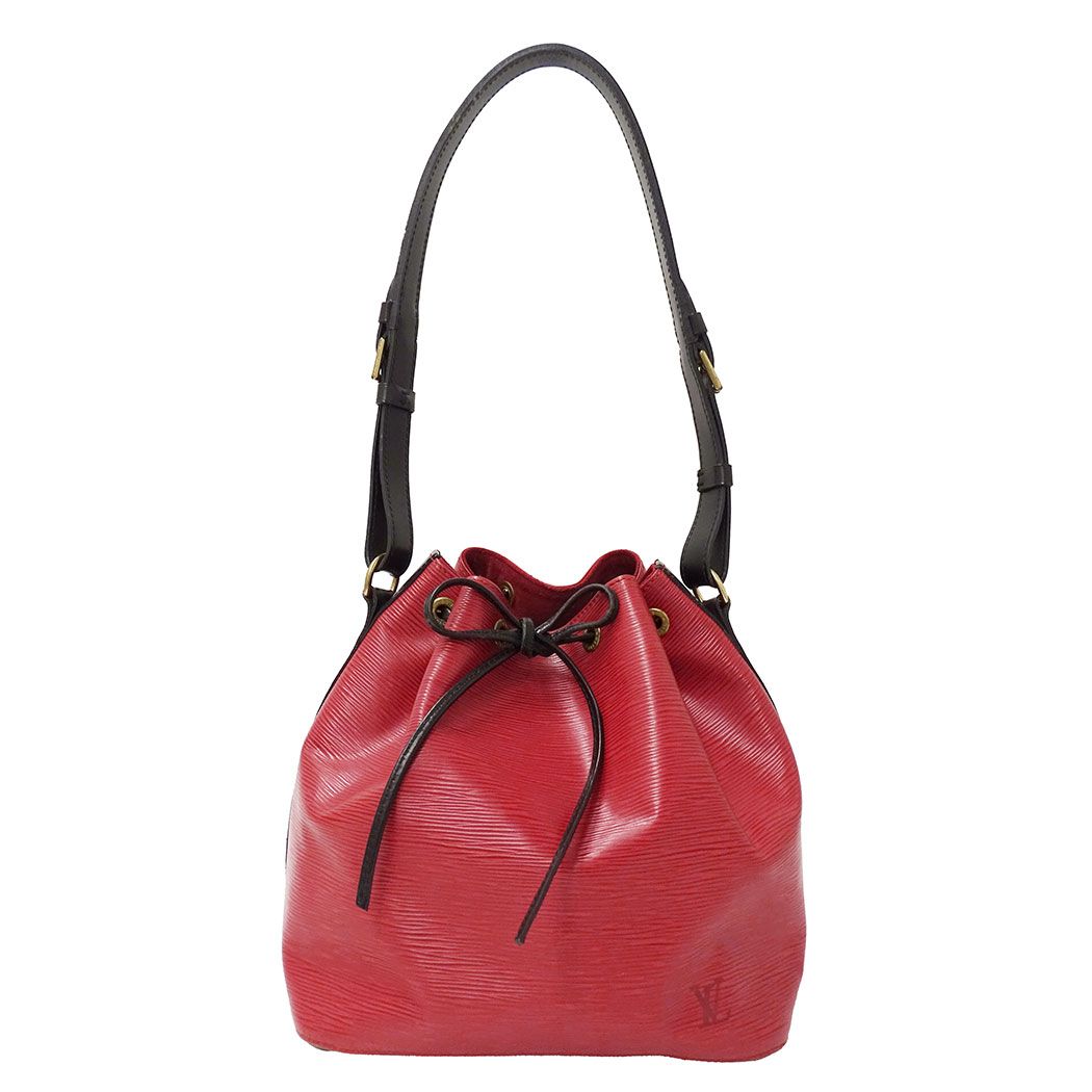 Louis Vuitton Shoulder Bag Epi Leather Petite Noe Castilian Red Drawstring
