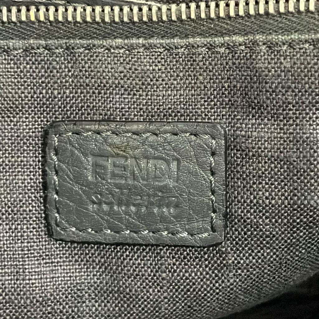 Fendi Clutch Selleria Dark Gray Leather — view 8