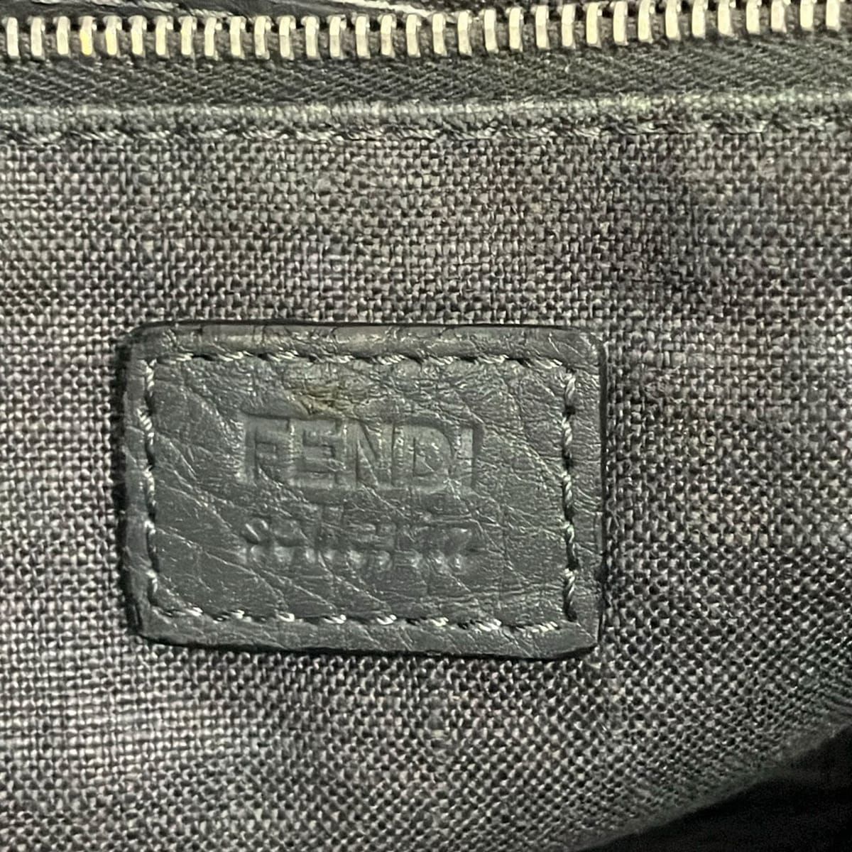 Fendi Clutch Selleria Dark Gray Leather — view 8