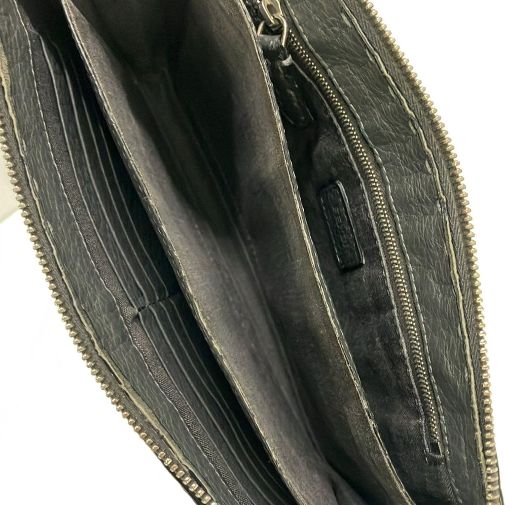 Fendi Clutch Selleria Dark Gray Leather — view 7
