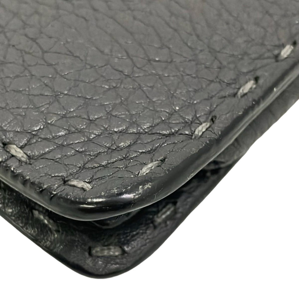 Fendi Clutch Selleria Dark Gray Leather — view 6