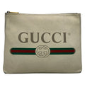 Gucci Clutch Print Medium Portfolio Ivory Leather
