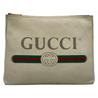 Gucci Clutch Print Medium Portfolio Ivory Leather