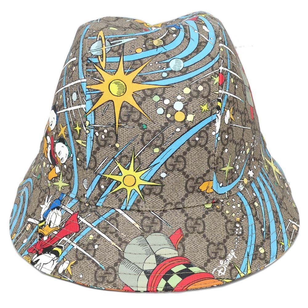 Gucci Disney Hat M GG Pattern Donald Duck Brown Hat Cotton — view 2